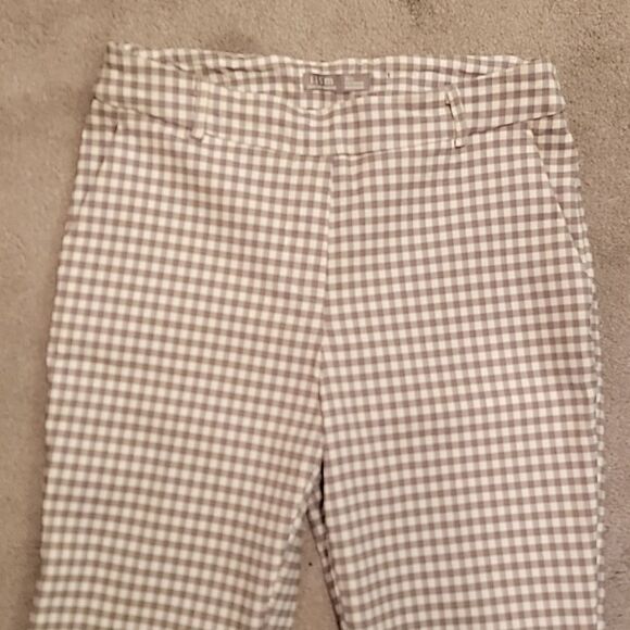 I love Tyler Madison beige houndstooth skinny capri pants sz med - Picture 3 of 12